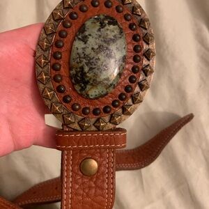 Authentic brand new rare 
100% leather belt with stone M-L . Never been worn